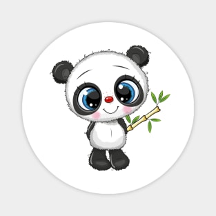 Cute panda with bamboo stick Magnet